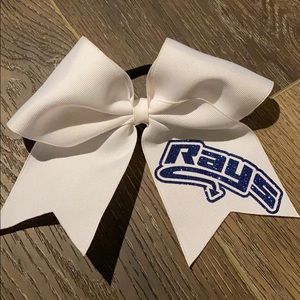 White “Rays” Stingray Allstars Cheer Bow